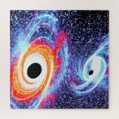 Cosmic Blue Red und Orange Swirling Galaxien Image Puzzle (Horizontal)