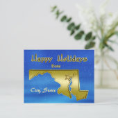 Cosmic Blue Sky Maryland Map Custom Postkarte (Stehend Vorderseite)