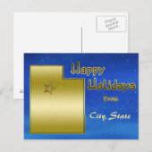 Cosmic Blue Sky Utah Map Custom Postkarte (Vorne/Hinten)