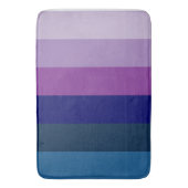 Cosmic Blue und Lila Stripes Badematte (Vorderseite Vertikal)