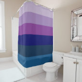 Cosmic Blue und Lila Stripes Duschvorhang (Beispiel)