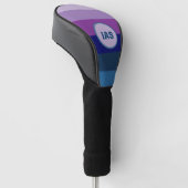 Cosmic Blue und Lila Stripes Golf Headcover (angewinkelt)