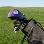 Cosmic Blue und Lila Stripes Golf Headcover (In SItu)