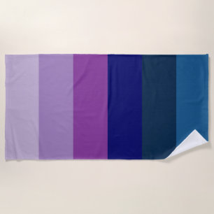 Cosmic Blue und Lila Stripes Strandtuch