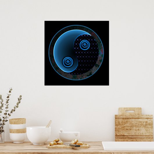 Cosmic Blue Yin Yang Poster (Küche)