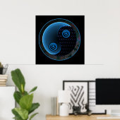 Cosmic Blue Yin Yang Poster (Heimbüro)