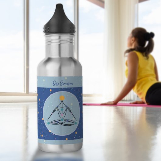 Cosmic Blue Yoga Postgre Gym Workout Water Flasche Edelstahlflasche
