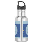 Cosmic Blue Yoga Postgre Gym Workout Water Flasche Edelstahlflasche (Rückseite)