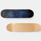 *~* Cosmic Boho Mitternacht Sky Pastell Feather Skateboard (Horizontal)