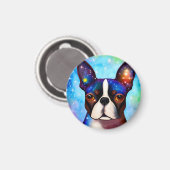 Cosmic Boston Terrier Magnet (Vorderseite/Rückseite)