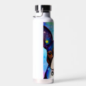 Cosmic Boston Terrier Monogram Trinkflasche (Rechts)