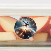 Cosmic Breakdancer Art – Galaxy Hip Hop Dance Etiketten (Befestigt)