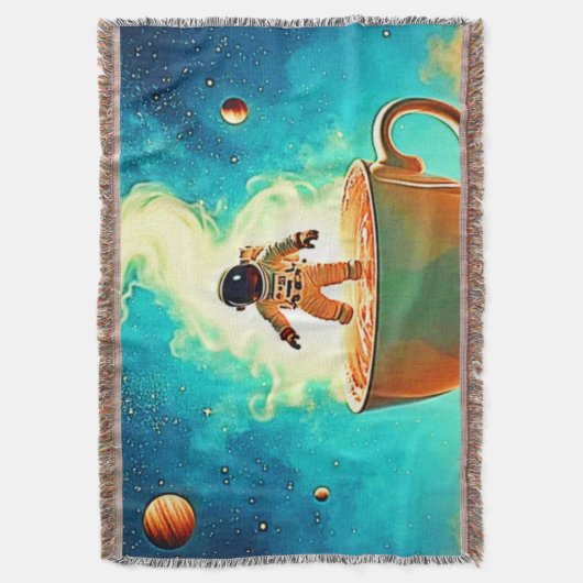 Cosmic Brew: Astronaut's Coffee Dream Decke (Vorderseite Vertikal)