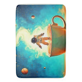 Cosmic Brew: Astronauts Kaffee-Traum Badematte (Vorderseite Vertikal)
