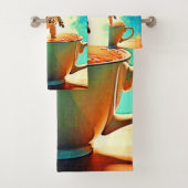Cosmic Brew: Astronauts Kaffee-Traum Badhandtuch Set (Insitu)