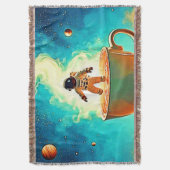Cosmic Brew: Astronauts Kaffee-Traum Decke (Vorderseite Vertikal)