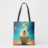 Cosmic Brew: Astronauts Kaffee-Traum Tasche (Vorderseite)