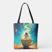 Cosmic Brew: Astronauts Kaffee-Traum Tasche (Rückseite)
