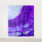 *~* Cosmic Brew Blue Black Abstrakt Circle Magenta Wandteppich (Vorderseite)