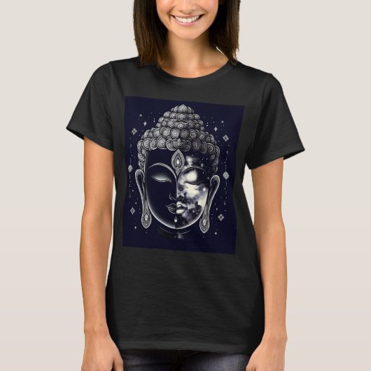 Cosmic Buddha Mind - Zen Nebula Enlightenment Spir T-Shirt (Vorderseite)