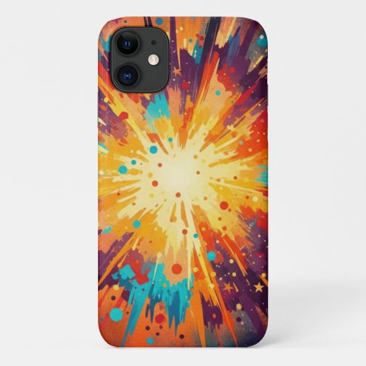 Cosmic Burst Abstract Splatter Art Case-Mate iPhone Hülle (Rückseite)