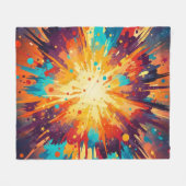 Cosmic Burst Abstract Splatter Art Fleecedecke (Vorderseite (Horizontal))