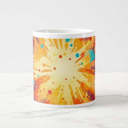 Cosmic Burst Abstract Splatter Art Jumbo-Tasse (Vorderseite)