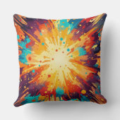 Cosmic Burst Abstract Splatter Art Kissen (Rückseite)