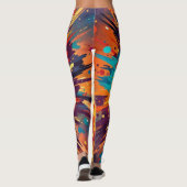 Cosmic Burst Abstract Splatter Art Leggings (Rückseite)