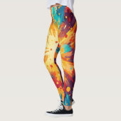 Cosmic Burst Abstract Splatter Art Leggings (Links)