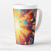 Cosmic Burst Abstract Splatter Art Milchtasse (Rechte Ecke)