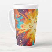 Cosmic Burst Abstract Splatter Art Milchtasse (Linke Ecke)