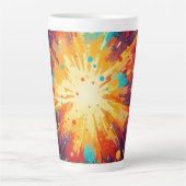 Cosmic Burst Abstract Splatter Art Milchtasse (Vorderseite)