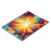 Cosmic Burst Abstract Splatter Art Notizblock (Linke Seite)