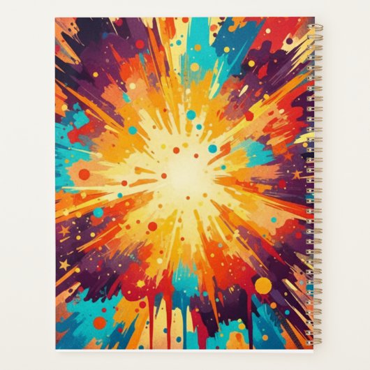 Cosmic Burst Abstract Splatter Art Planer (Rückseite)