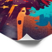 Cosmic Burst Abstract Splatter Art Poster (Ecke)