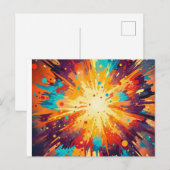 Cosmic Burst Abstract Splatter Art Postkarte (Vorne/Hinten)