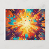 Cosmic Burst Abstract Splatter Art Postkarte (Vorderseite)