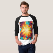 Cosmic Burst Abstract Splatter Art T-Shirt (Vorne ganz)