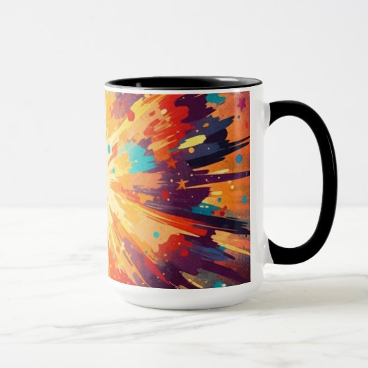 Cosmic Burst Abstract Splatter Art Tasse (Rechts)