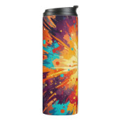 Cosmic Burst Abstract Splatter Art Thermosbecher (Nach links gedreht)