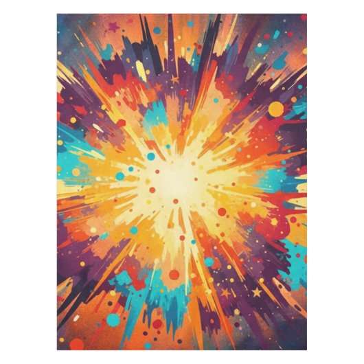 Cosmic Burst Abstract Splatter Art Tischdecke (Vorderseite)