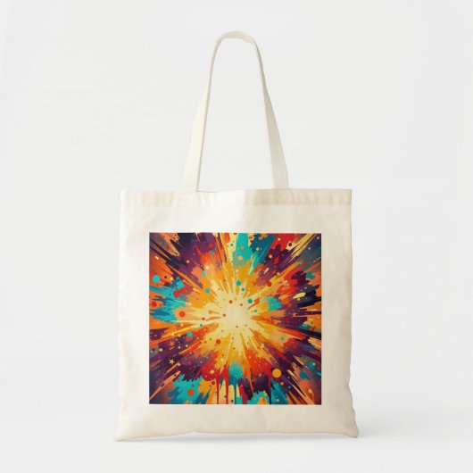 Cosmic Burst Abstract Splatter Art Tragetasche (Vorne)