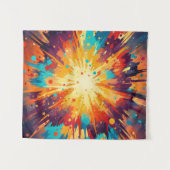 Cosmic Burst Abstract Splatter Art Wandteppich (Vorderseite (Horizontal))