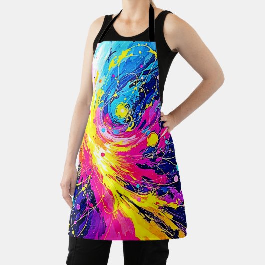 Cosmic Burst: Vibrant Splatter Art Schürze (InSitu)