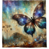 Cosmic Butterfly Fantasy Artwork Duschvorhang (Vorderseite)