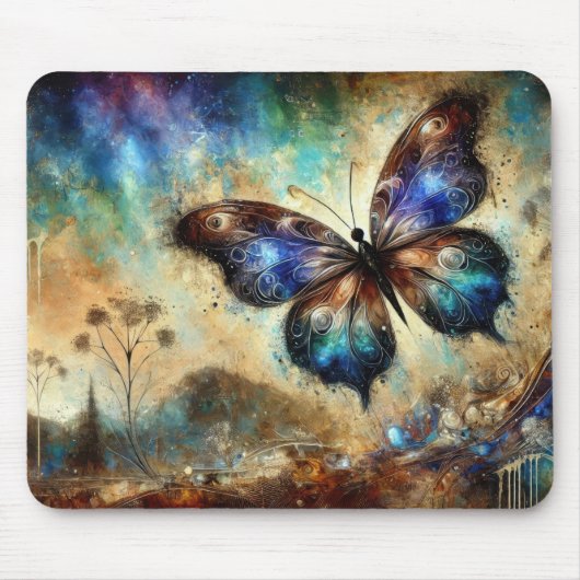 Cosmic Butterfly Fantasy Artwork Mousepad (Vorne)