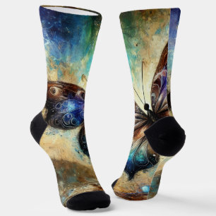Cosmic Butterfly Fantasy Artwork Socken