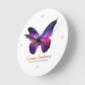 Cosmic Butterfly Galaxy Wings Runde Wanduhr (Winkel)