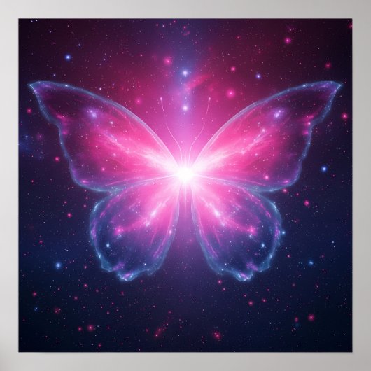 Cosmic Butterfly of Light in a Galactic Dream Poster (Vorne)
